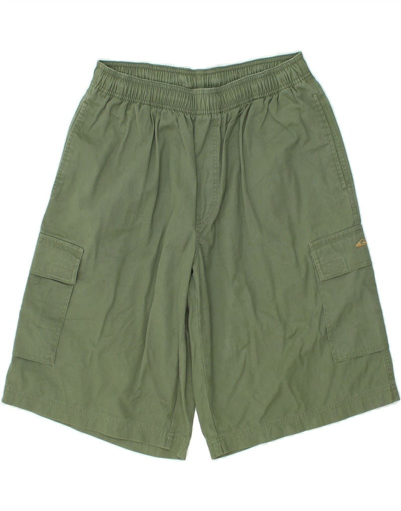 QUIKSILVER Mens Cargo Shorts Small W28  Green Cotton | Vintage Quiksilver | Thrift | Second-Hand Quiksilver | Used Clothing | Messina Hembry 