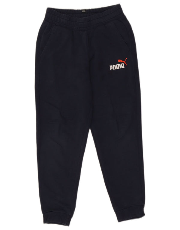 Puma Boys Tracksuit Trousers Joggers 9-10 Years  Navy Blue Cotton