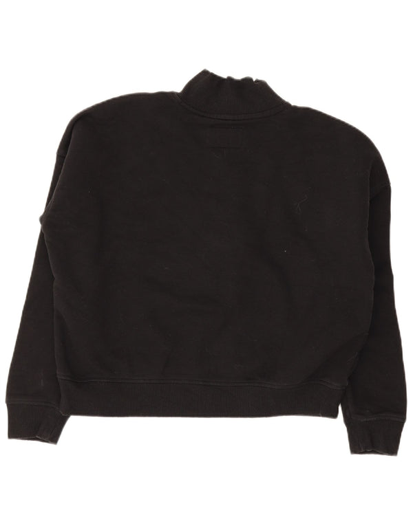 Jack Wills Womens Oversized Graphic Sweatshirt Jumper UK 12 Medium Black