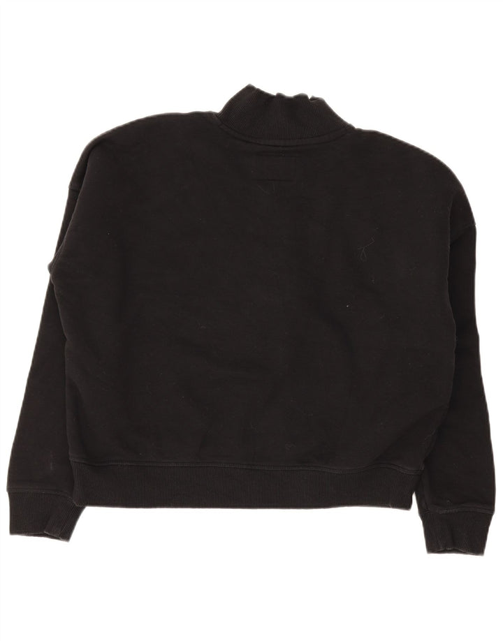 Jack Wills Womens Oversized Graphic Sweatshirt Jumper UK 12 Medium Black