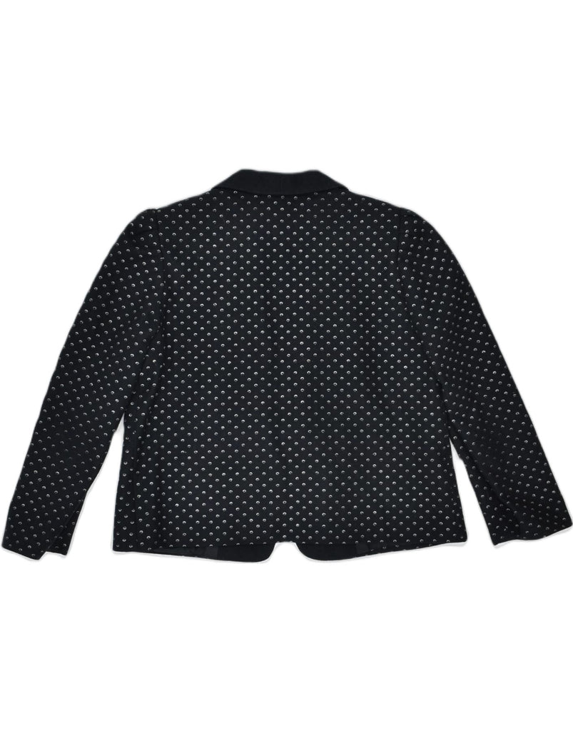 VINTAGE Womens 1 Button Blazer Jacket EU 40 Medium Black Polka Dot Classic | Vintage | Thrift | Second-Hand | Used Clothing | Messina Hembry 