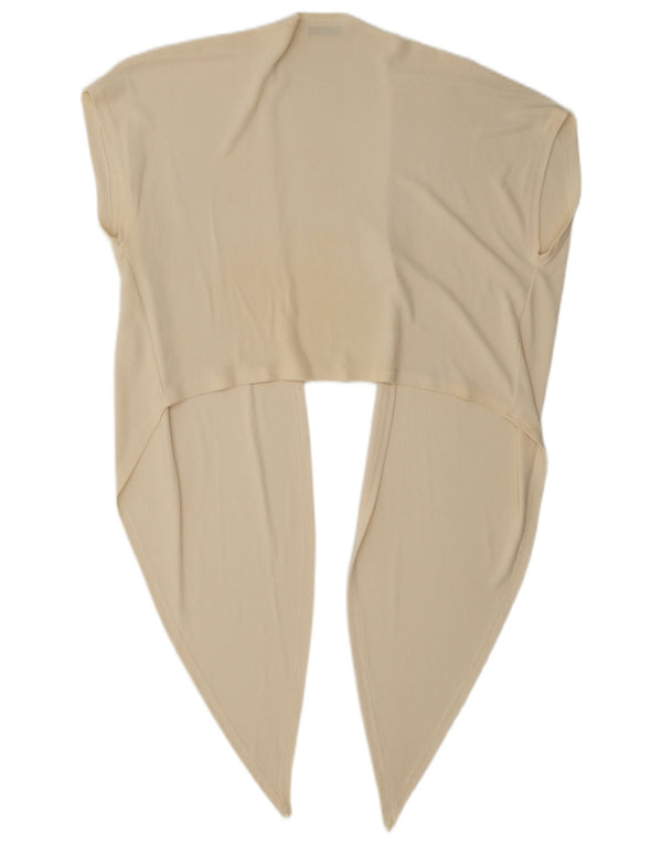 Vintage Womens Sleeveless Bolero Top UK 16 Large Off White