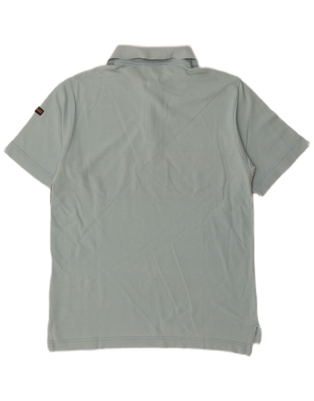 NAPAPIJRI Mens Geographic Polo Shirt Small Blue Colourblock Cotton