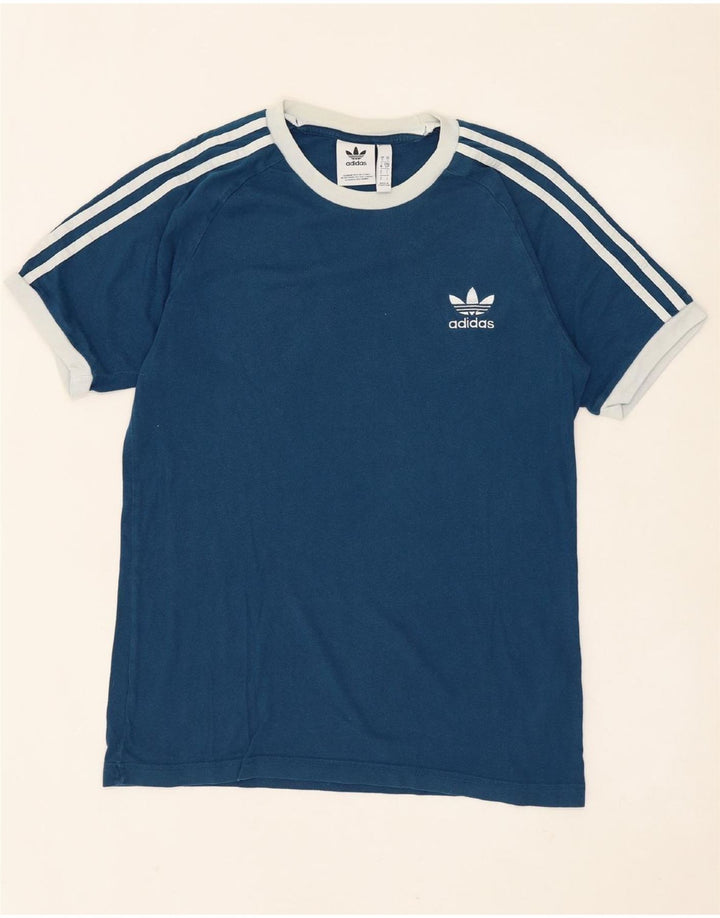 ADIDAS Mens T-Shirt Top Small Navy Blue Cotton
