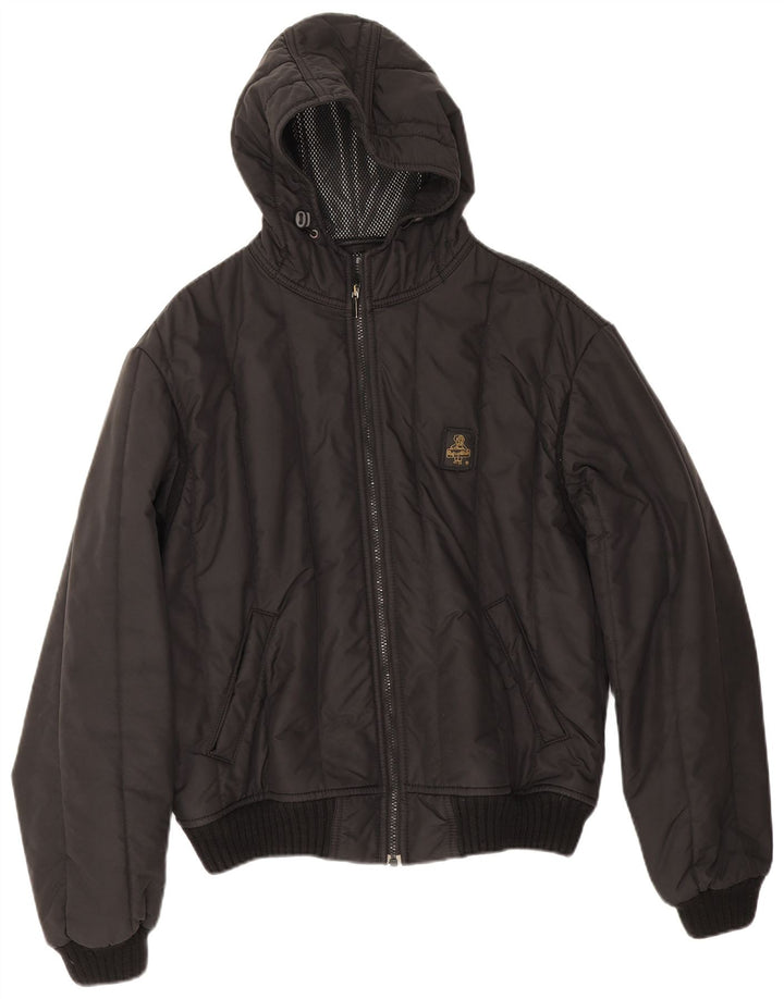Refrigiwear Mens Hooded Rain Jacket UK 38 Medium Black Nylon