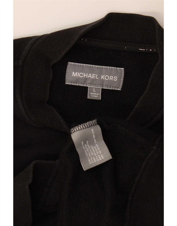 Michael Kors Mens Graphic Tracksuit Top Jacket Large Black Cotton