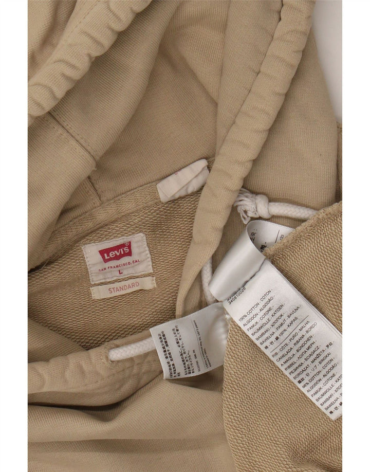 Levi's Mens Standard Hoodie Jumper Large Beige Cotton