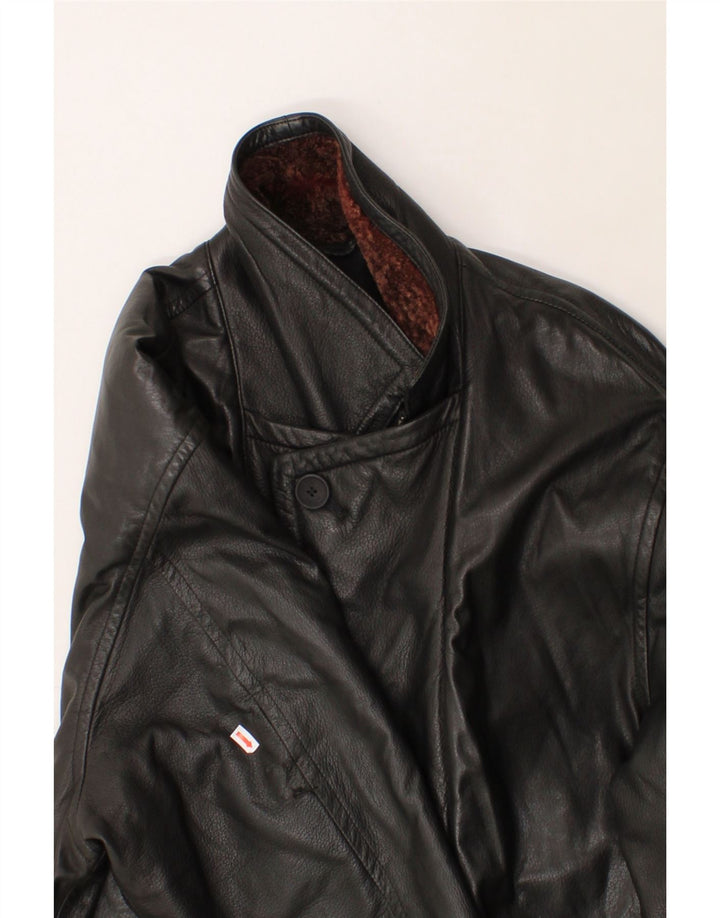 VINTAGE Mens Leather Jacket UK 40 Large Black Leather Vintage Vintage and Second-Hand Vintage from Messina Hembry 