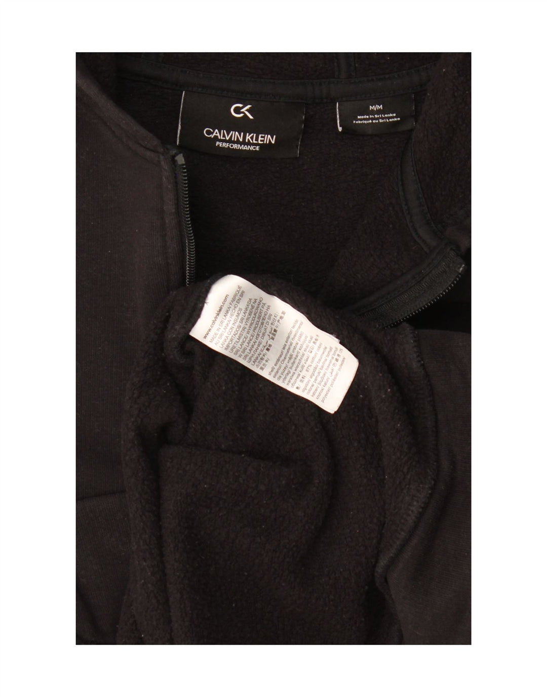 Calvin Klein Womens Performance Zip Hoodie Sweater UK 14 Medium Black