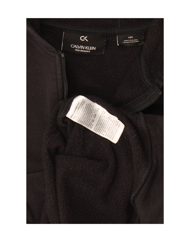 Calvin Klein Womens Performance Zip Hoodie Sweater UK 14 Medium Black