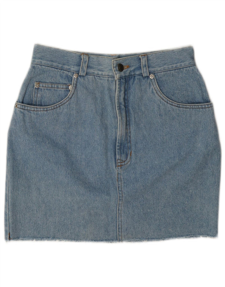 Vintage Womens Denim Skirt W26 Small Blue