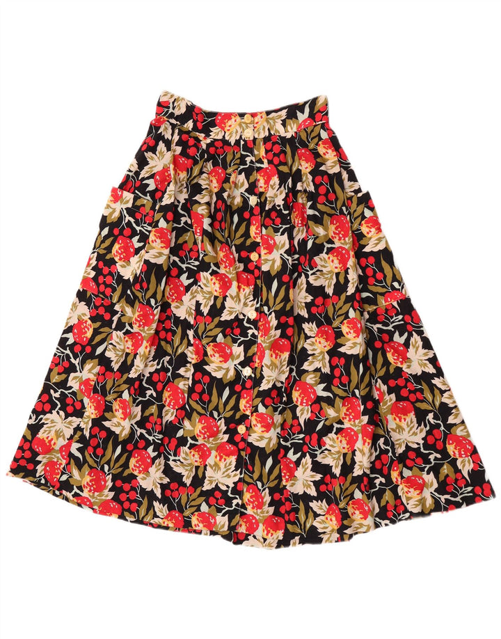 Vintage Womens High Waist A-Line Skirt IT 42 Medium W27 Multicoloured