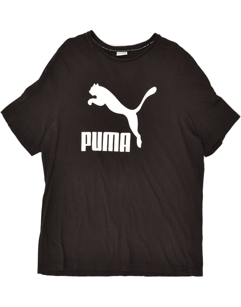 PUMA Mens Graphic T-Shirt Top XL Black Cotton | Vintage Puma | Thrift | Second-Hand Puma | Used Clothing | Messina Hembry 