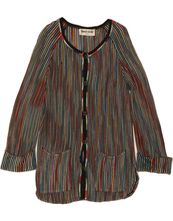 FRANCK OLIVIER Womens Cardigan Sweater IT 38 XS Multicoloured Striped Vintage Franck Olivier and Second-Hand Franck Olivier from Messina Hembry 