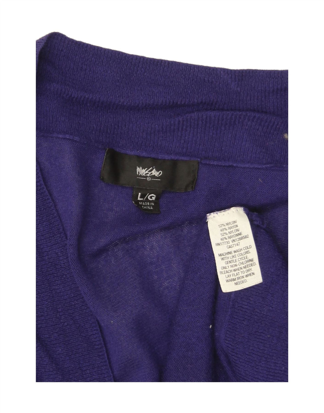MOSSIMO Womens Longline Open Cardigan Sweater UK 16 Large Purple Nylon Vintage Mossimo and Second-Hand Mossimo from Messina Hembry 