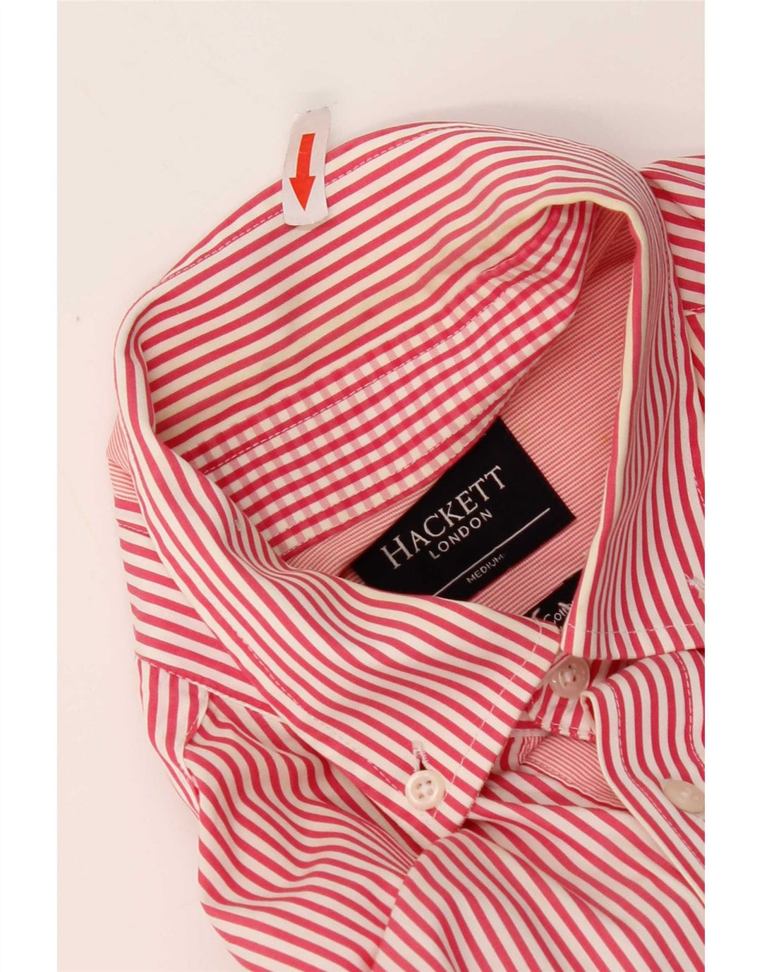 Hackett Mens Shirt Medium Red Striped Cotton
