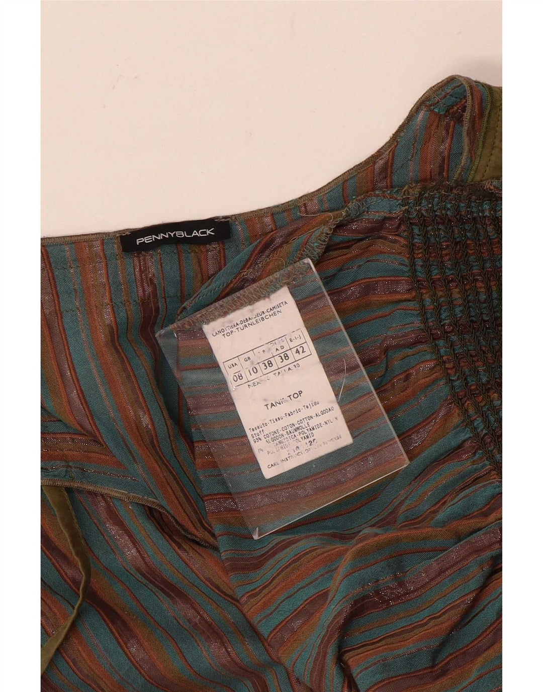 Penny Black Womens Blouse Top UK 10 Small Multicoloured Striped Cotton