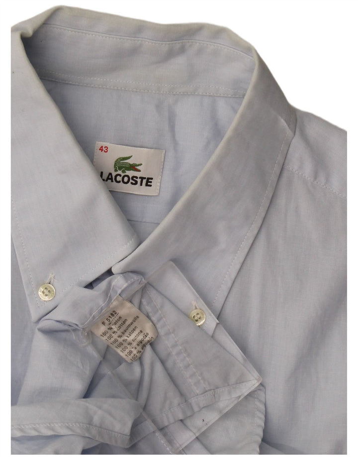 Lacoste Mens Short Sleeve Shirt Size 43 Large Blue Cotton