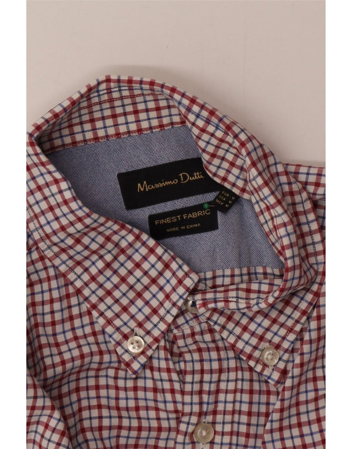 Massimo Dutti Mens Shirt Medium Red Gingham