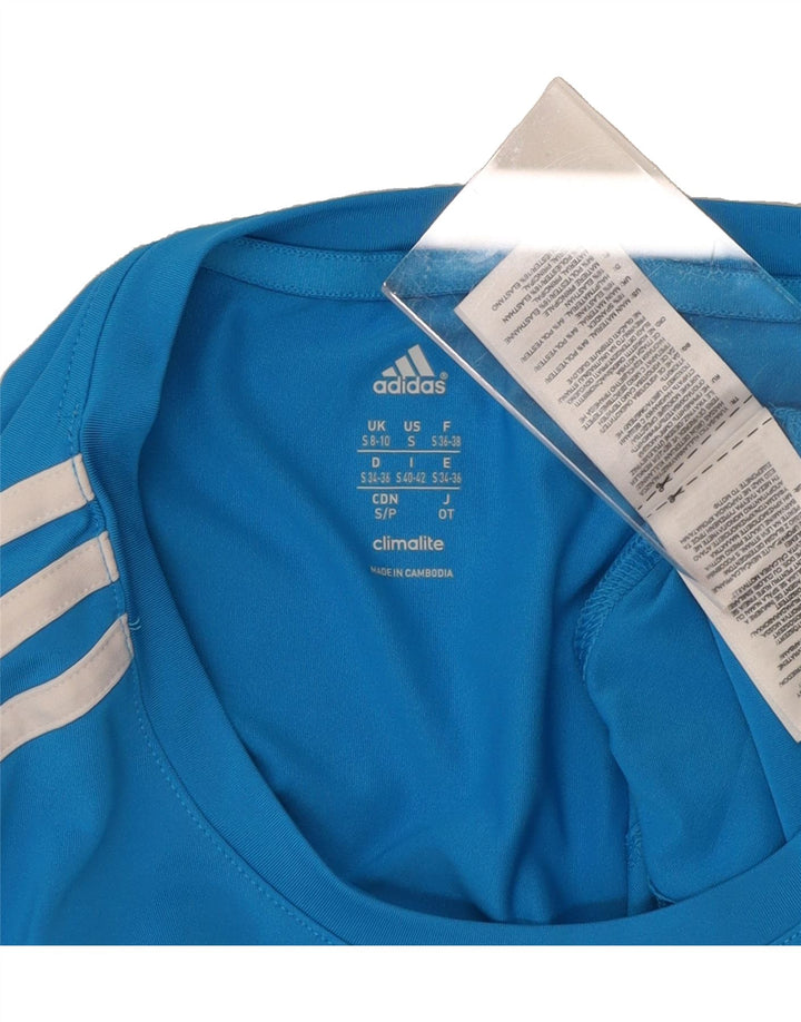 ADIDAS Womens Climalite T-Shirt Top UK 8/10 Small Blue Polyester Vintage Adidas and Second-Hand Adidas from Messina Hembry 