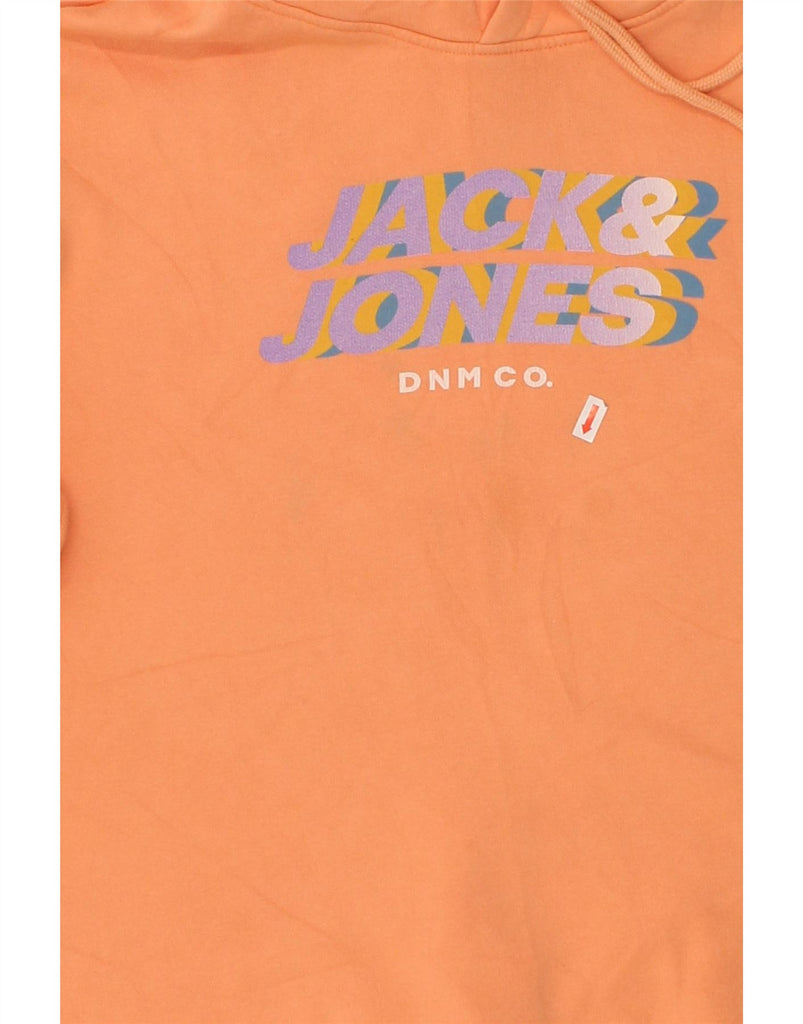 JACK & JONES Mens Graphic Hoodie Jumper XL Orange Cotton | Vintage Jack & Jones | Thrift | Second-Hand Jack & Jones | Used Clothing | Messina Hembry 