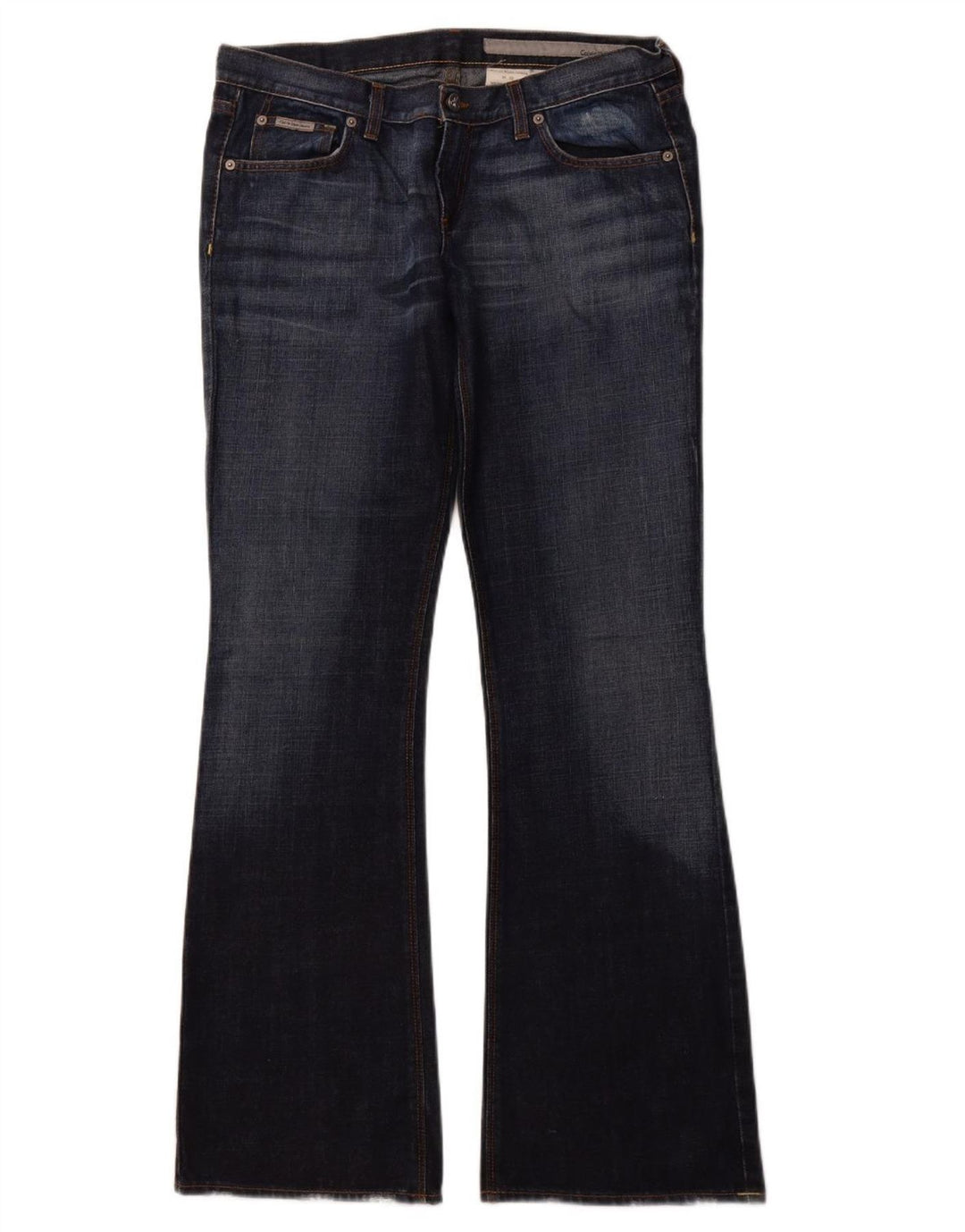 CALVIN KLEIN Womens Bootcut Jeans W32 L33 Navy Blue Cotton