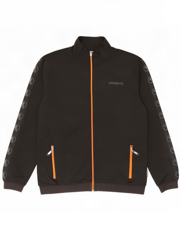 Bikkembergs Boys Graphic Tracksuit Top Jacket 15-16 Years Black Cotton
