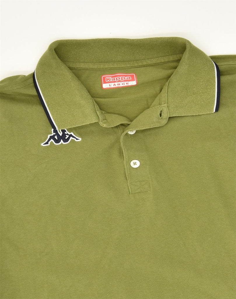 KAPPA Mens Polo Shirt Large Green Cotton | Vintage Kappa | Thrift | Second-Hand Kappa | Used Clothing | Messina Hembry 