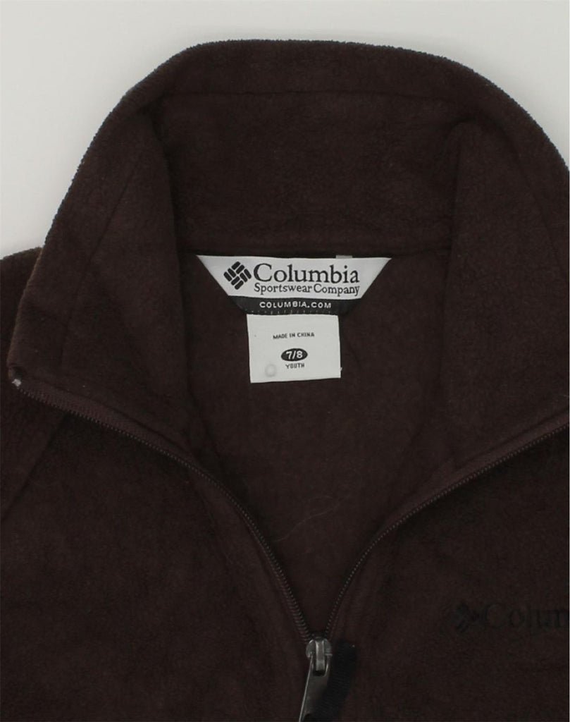 COLUMBIA Boys Fleece Jacket 7-8 Years Brown Polyester | Vintage Columbia | Thrift | Second-Hand Columbia | Used Clothing | Messina Hembry 