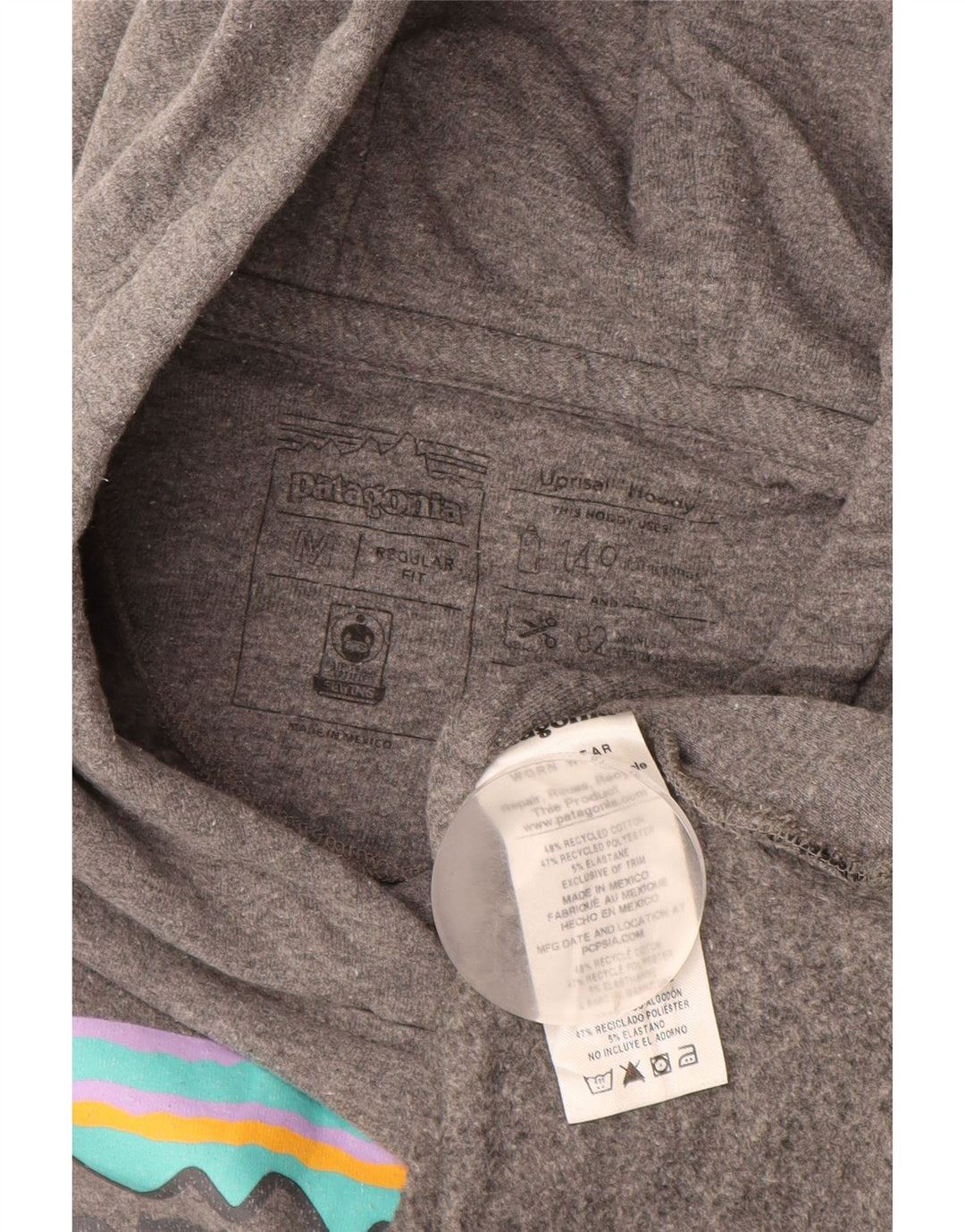 PATAGONIA Womens Graphic Regular Fit Hoodie Jumper UK 14 Medium Grey