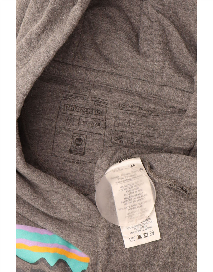 PATAGONIA Womens Graphic Regular Fit Hoodie Jumper UK 14 Medium Grey