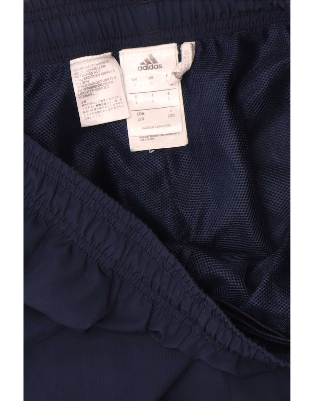 Adidas Mens Graphic Tracksuit Trousers Large Navy Blue Polyester