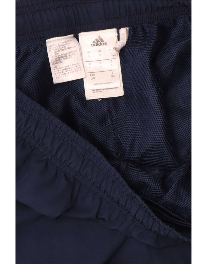 Adidas Mens Graphic Tracksuit Trousers Large Navy Blue Polyester