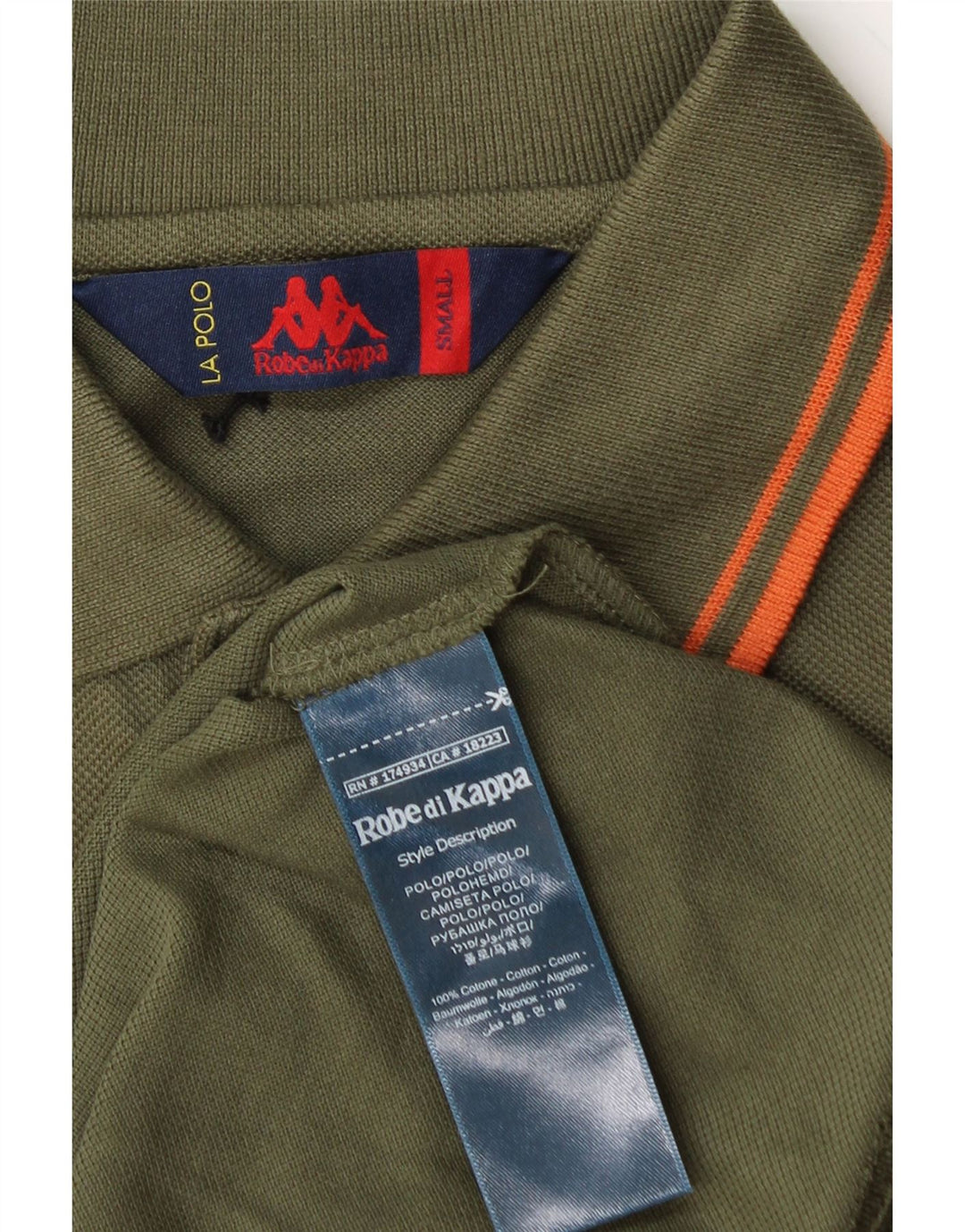 KAPPA Mens Long Sleeve Polo Shirt Small Khaki Cotton