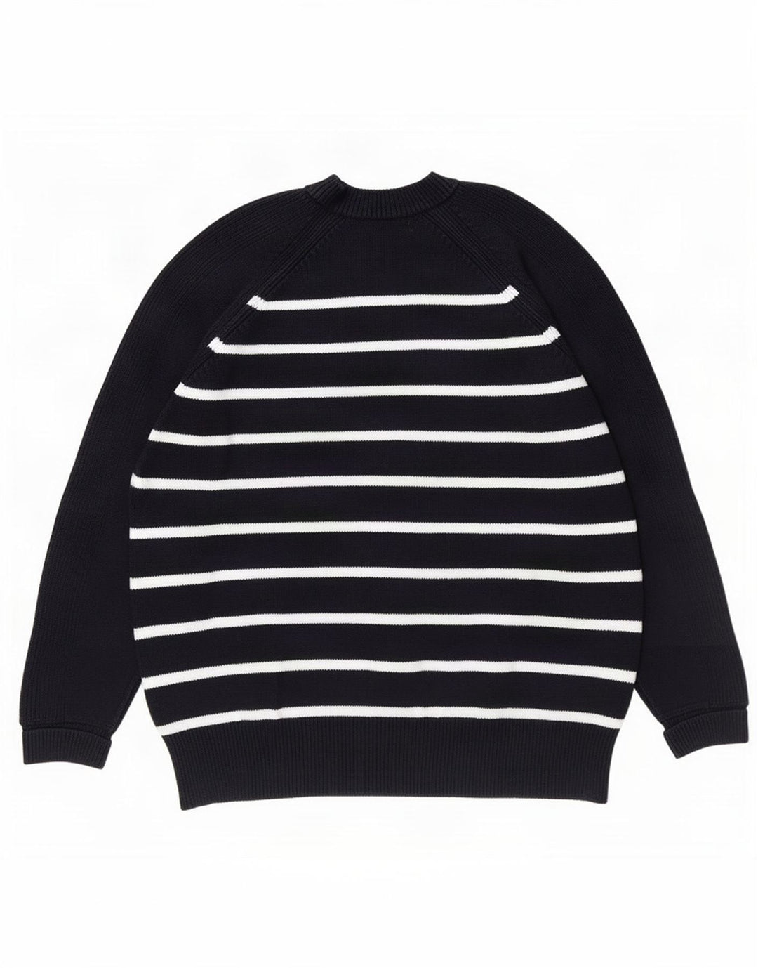 Marks & Spencer Mens Crew Neck Jumper Sweater Medium Navy Blue Striped
