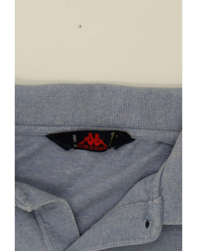 KAPPA Mens Long Sleeve Polo Shirt Large Blue Cotton Vintage Kappa and Second-Hand Kappa from Messina Hembry 