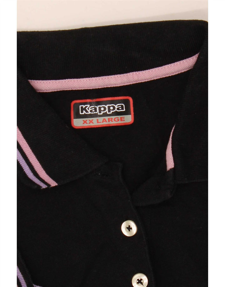 Kappa Womens Polo Shirt UK 20 2XL Black