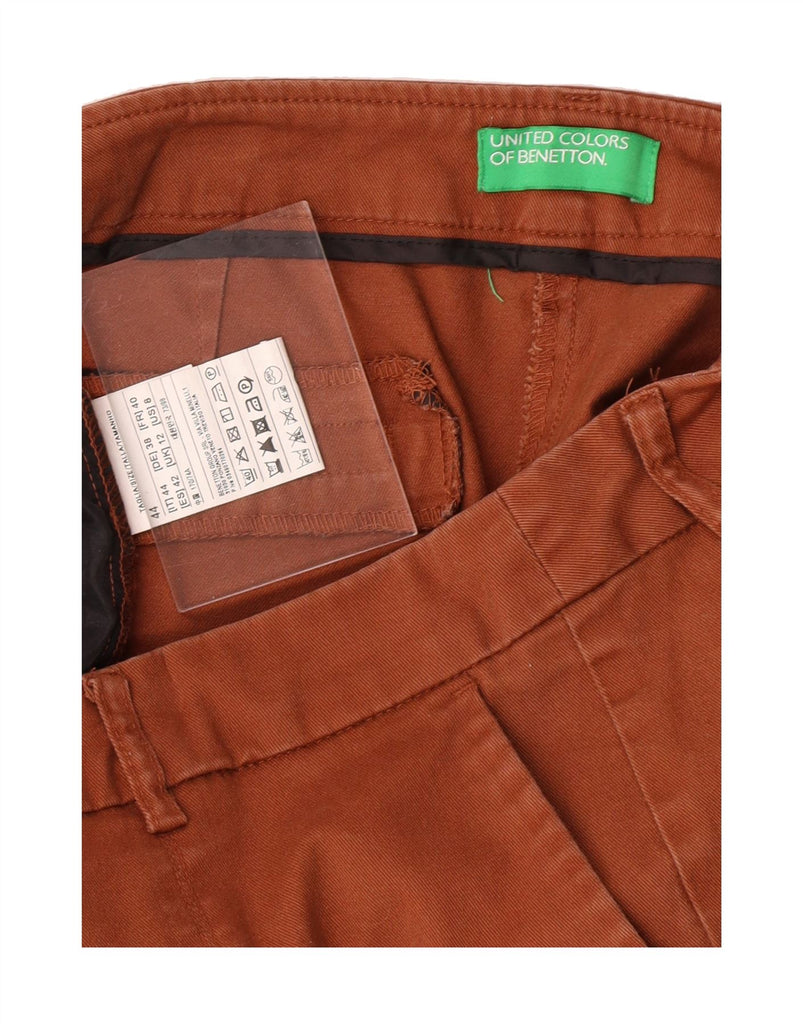 BENETTON Womens Straight Cropped Trousers UK 12 Medium W30 L24 Brown Vintage Benetton and Second-Hand Benetton from Messina Hembry 