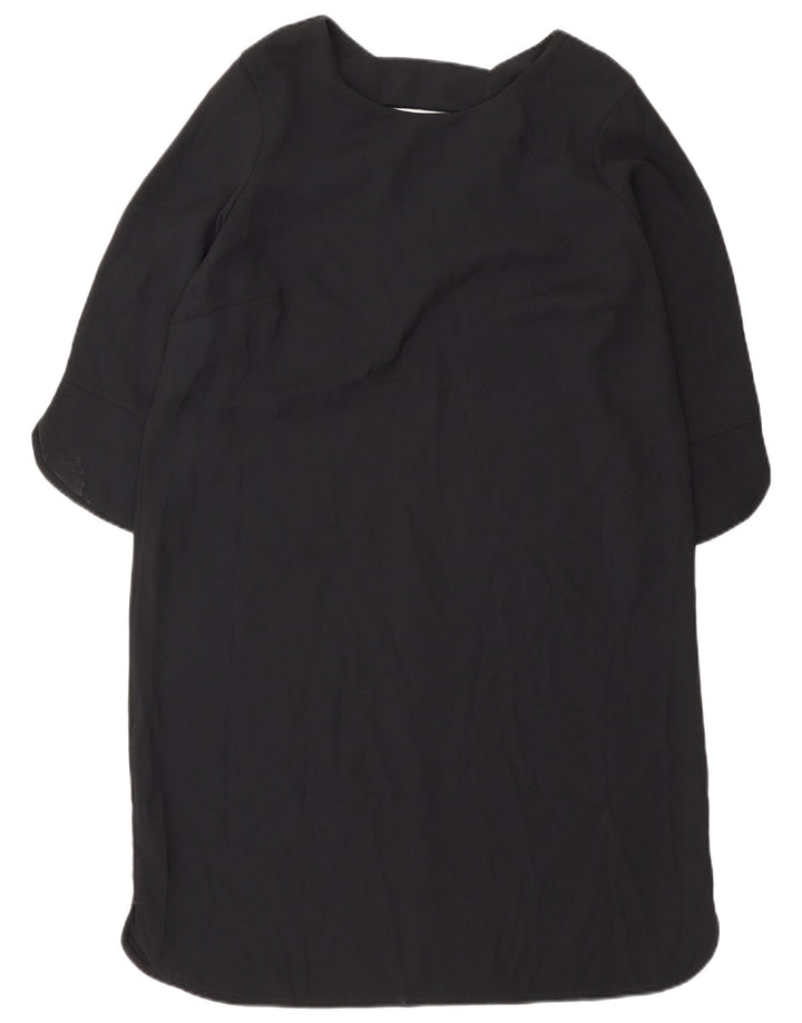 Marks & Spencer Womens 3/4 Sleeve Tent Dress UK 14 Large Black Polyester