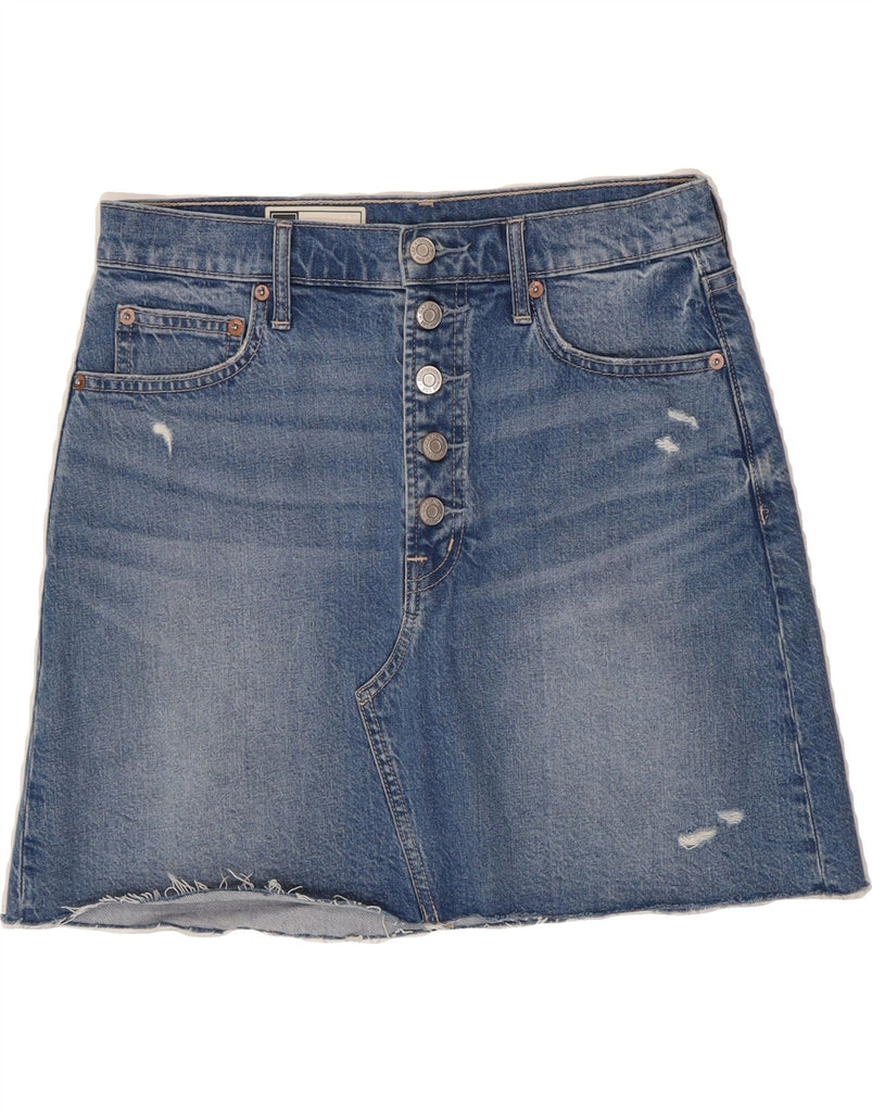 GAP Womens Distressed Denim Skirt W28 Medium Blue Cotton Vintage Gap and Second-Hand Gap from Messina Hembry 