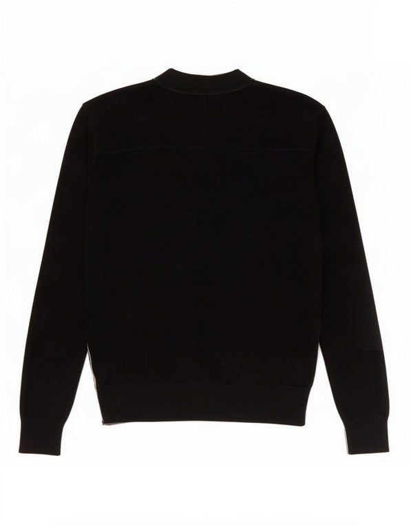 Guess Mens Cardigan Sweater Medium Black Cotton