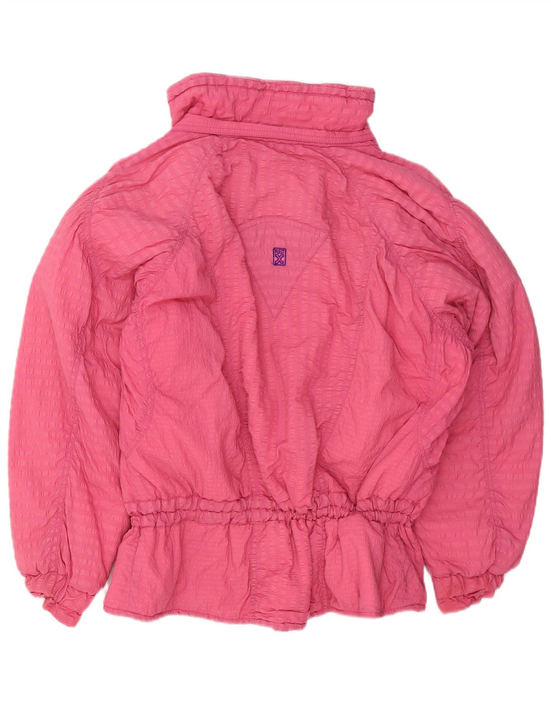 VINTAGE Womens Oversized Padded Jacket US 10 Large Pink Striped Polyester