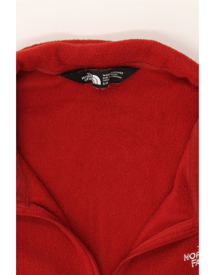 THE NORTH FACE Womens Zip Neck Fleece Jumper UK 10 Small Red Polyester Vintage The North Face and Second-Hand The North Face from Messina Hembry 
