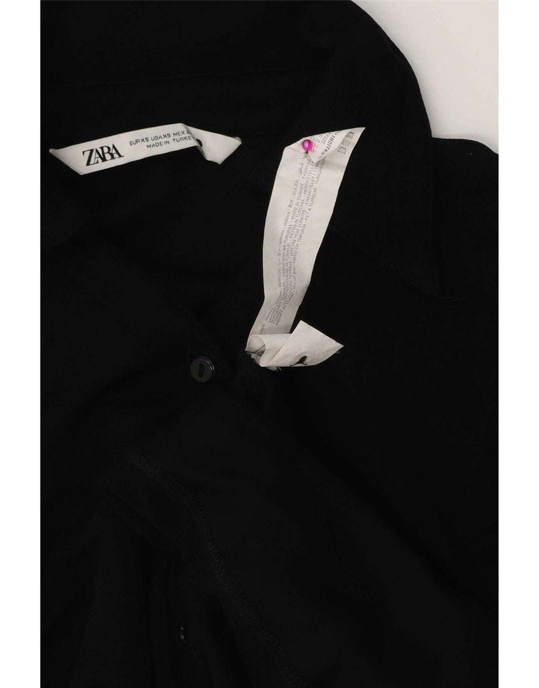 Zara Womens Shirt Blouse UK 6 XS Black Viscose