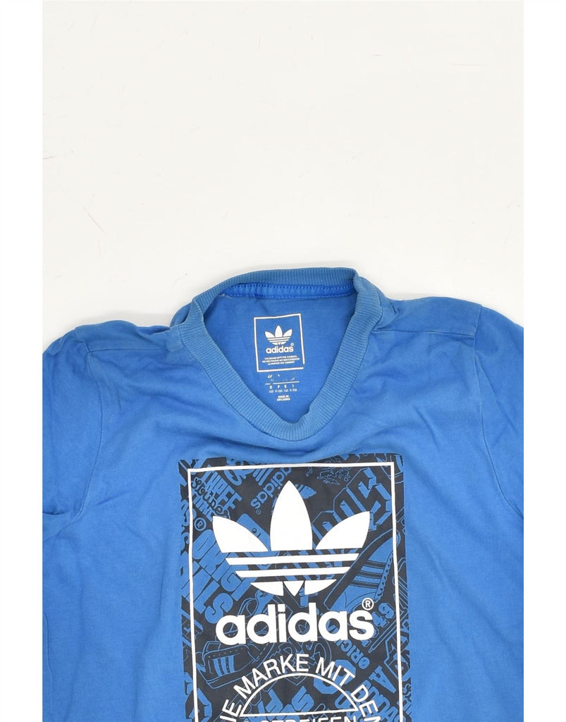 ADIDAS Boys Graphic T-Shirt Top 9-10 Years Blue Cotton | Vintage Adidas | Thrift | Second-Hand Adidas | Used Clothing | Messina Hembry 