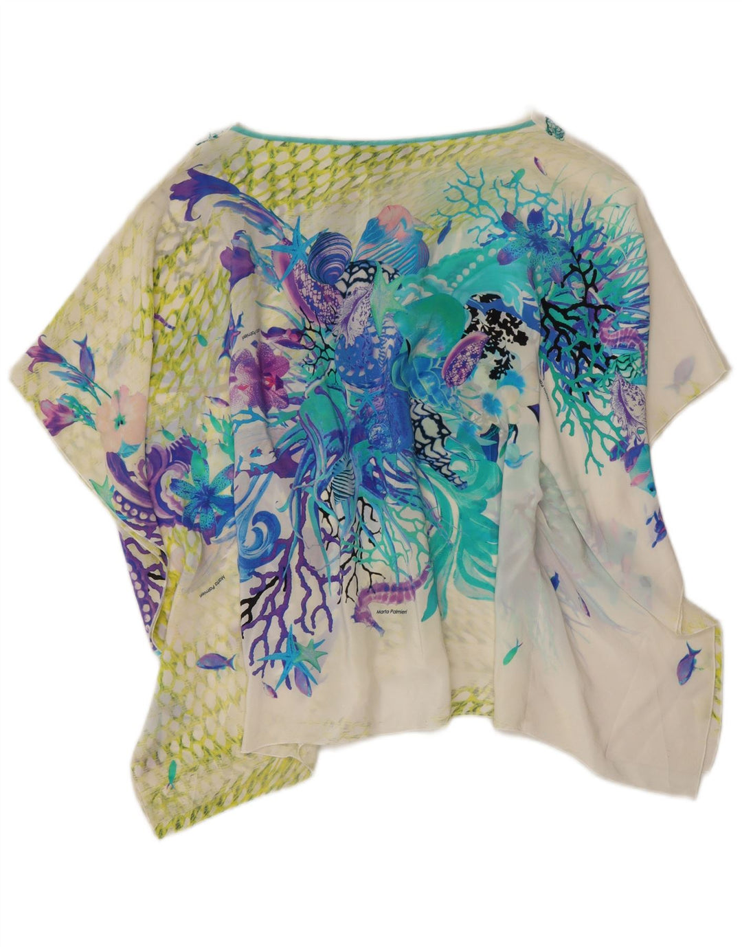 Marta Palmieri Womens Poncho Blouse Top UK 12 Medium Off White Silk