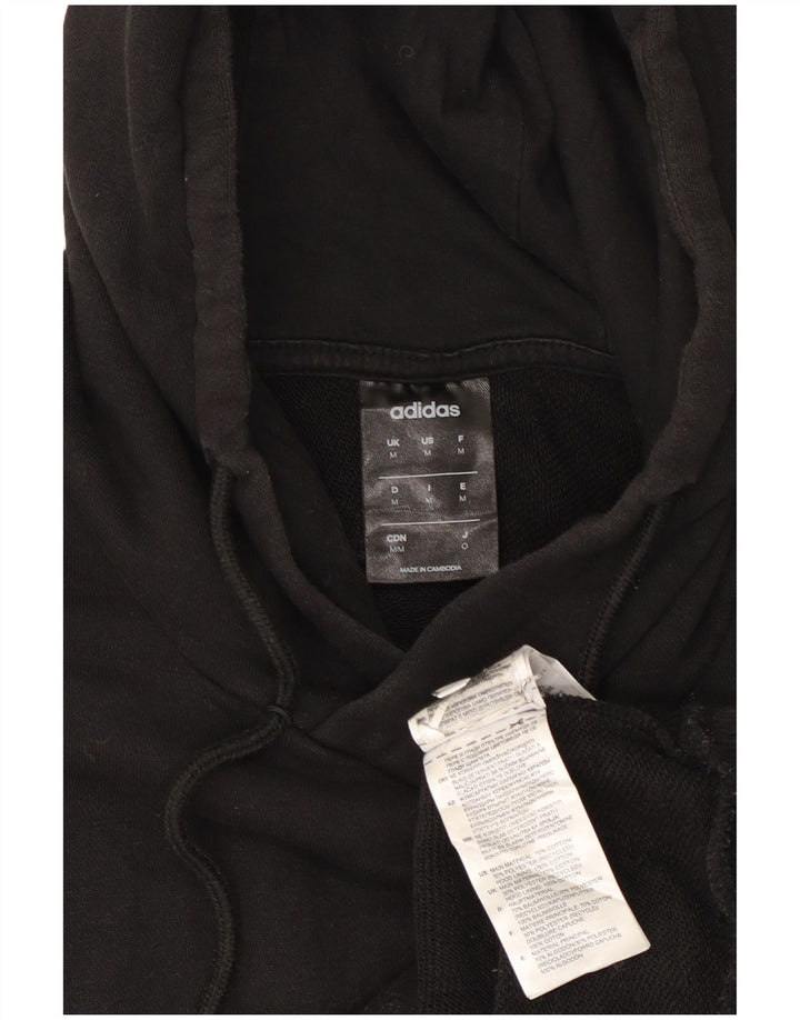 Adidas Mens Graphic Hoodie Jumper Medium Black Cotton