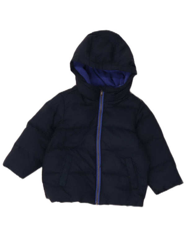 Benetton Boys Graphic Hooded Padded Jacket 5-6 Years Navy Blue