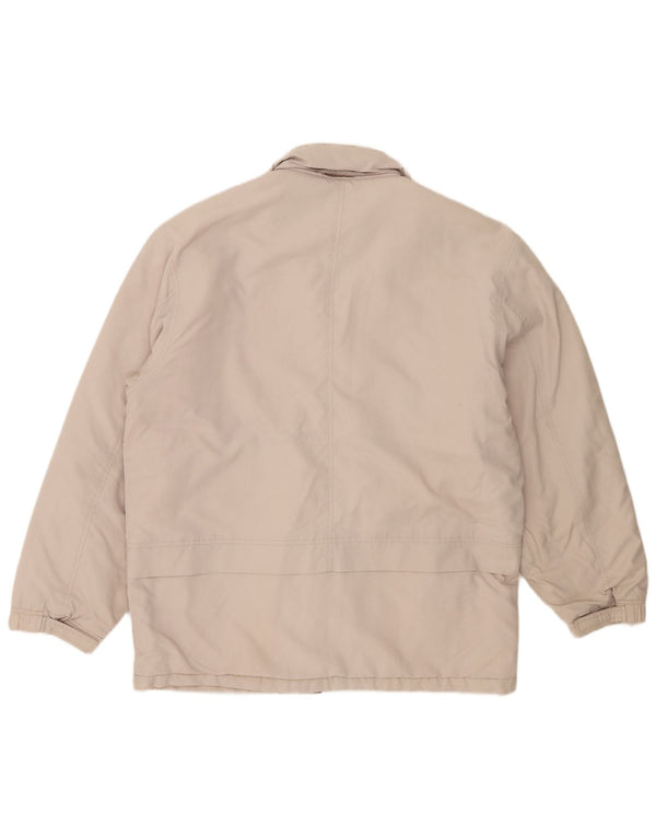 Vintage Mens Hooded Windbreaker Jacket UK 42 XL Beige