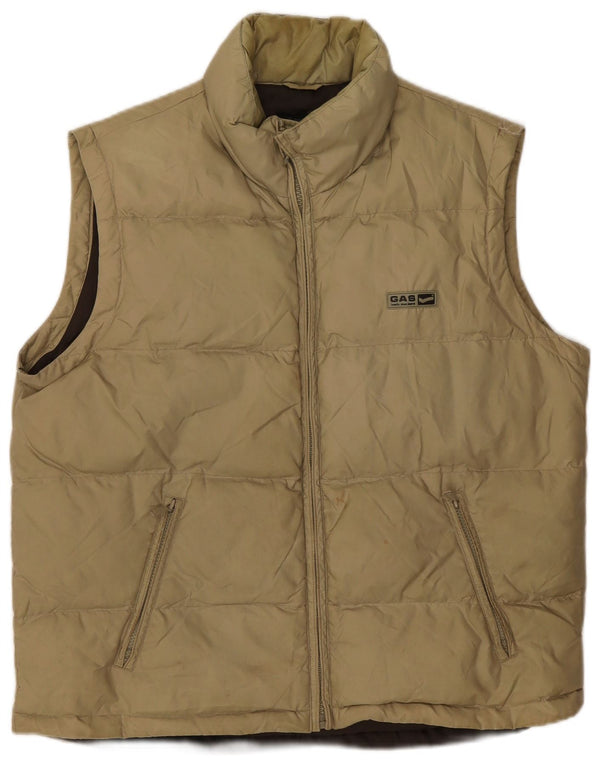 Gas Mens Padded Gilet UK 40 Large Khaki Nylon